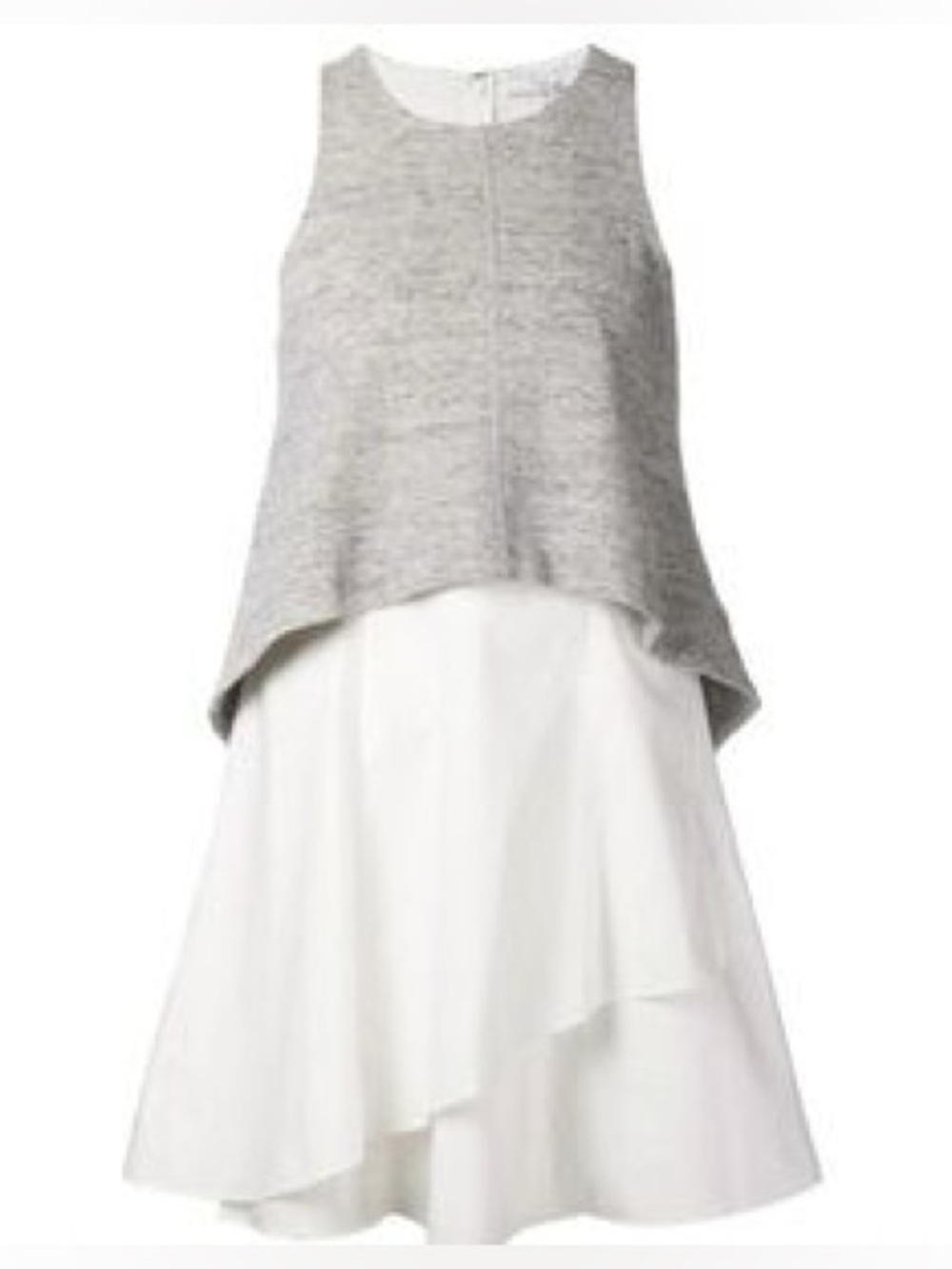 10 Crosby Derek Lam Gray and Cream Mixed-Media Dress